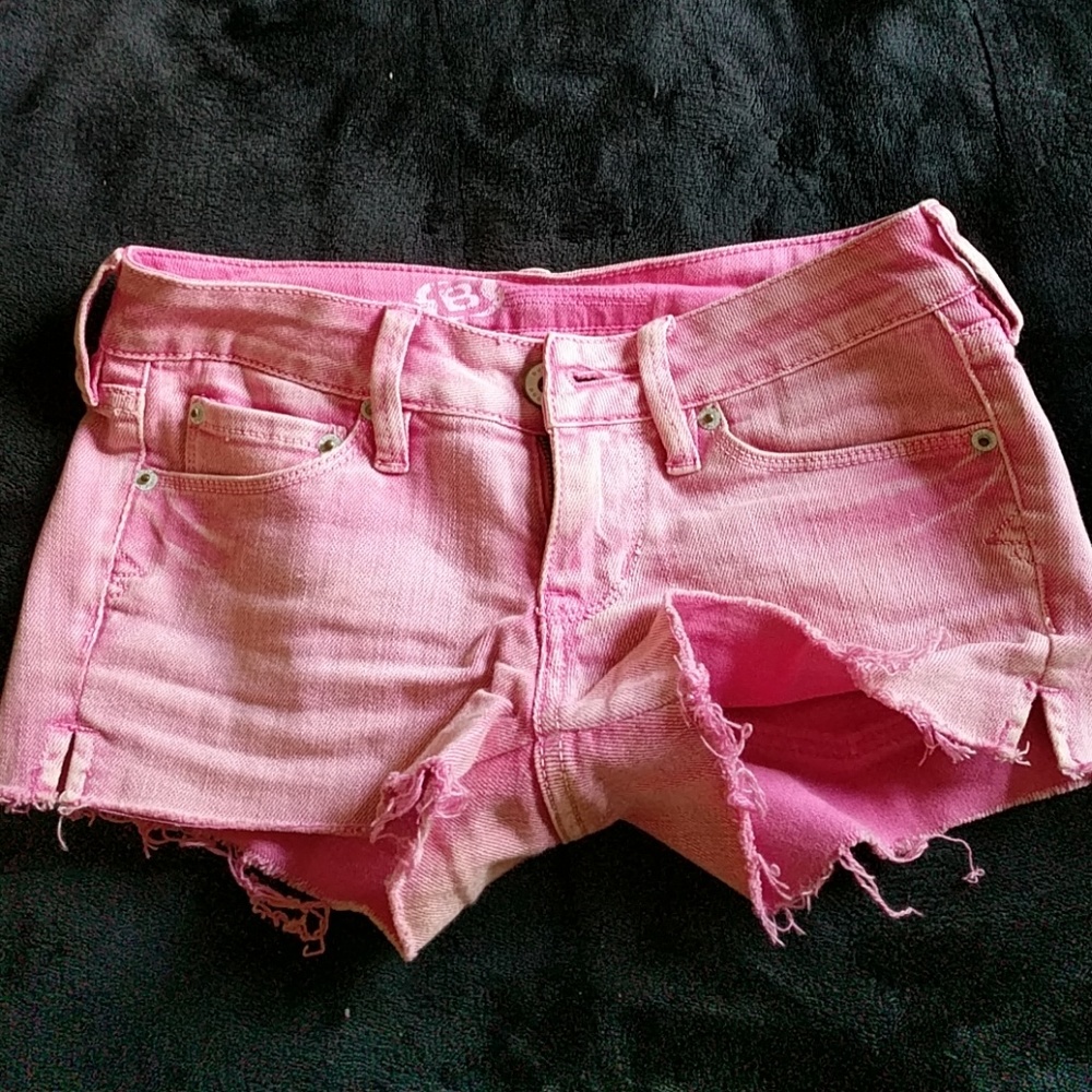 Pink jean shorts